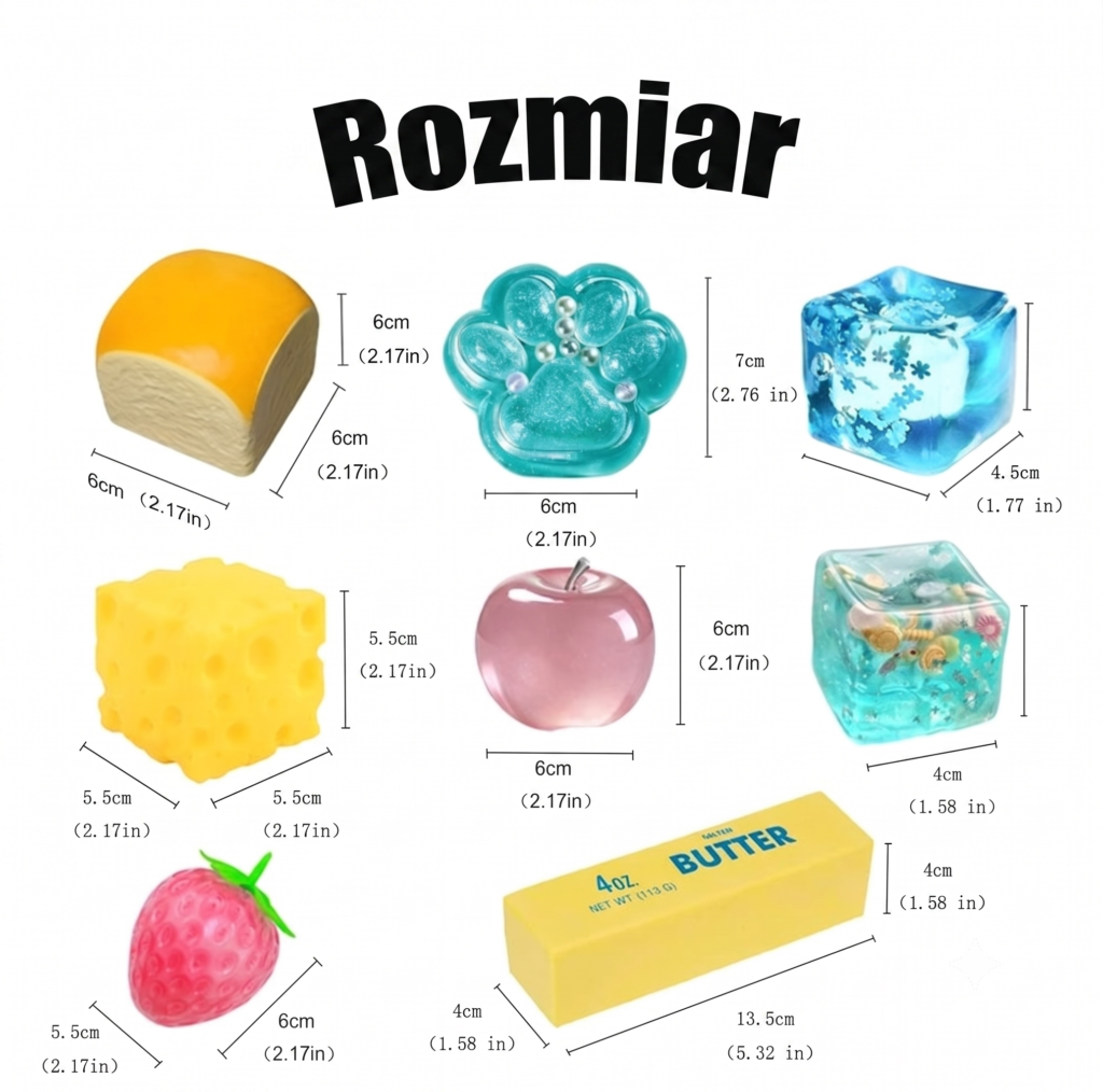 Gniotki antystresowe – wymiary i dane techniczne